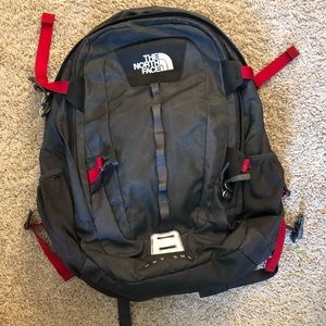 Retro grey and red the north face back pack